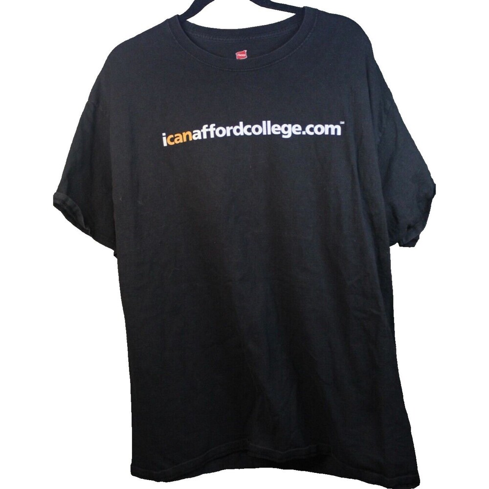 I Can Afford College T-Shirt Men Black Graphic Size XL Extra Large Short Sleeve